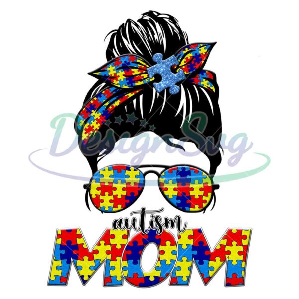 autism-mom-messy-bun-girl-puzzle-png