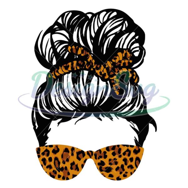 cheetah-leopard-print-messy-bun-girl-hair-png
