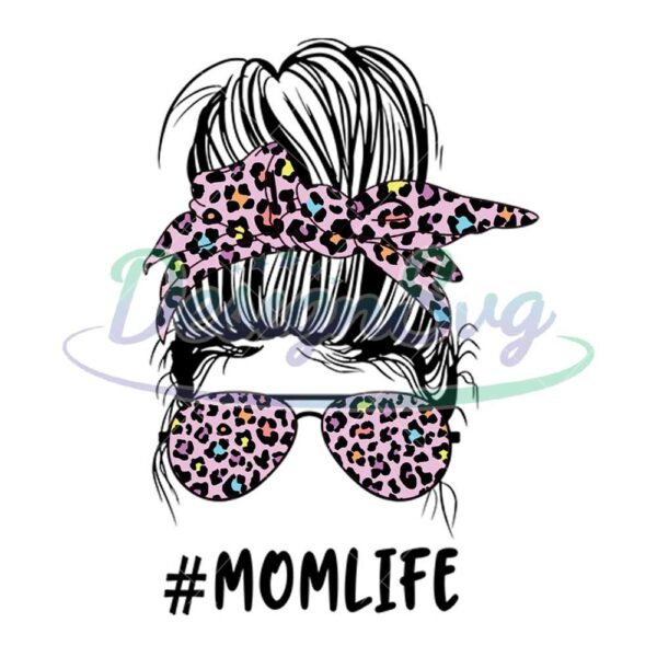 mom-life-leopard-bandana-messy-bun-girl-png