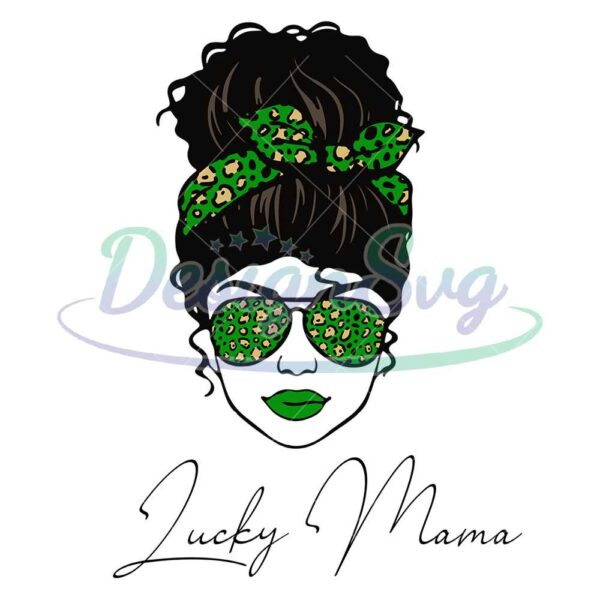 lucky-mama-messy-bun-st-patrick-day-png