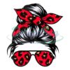red-leopard-bandana-messy-bun-girl-png