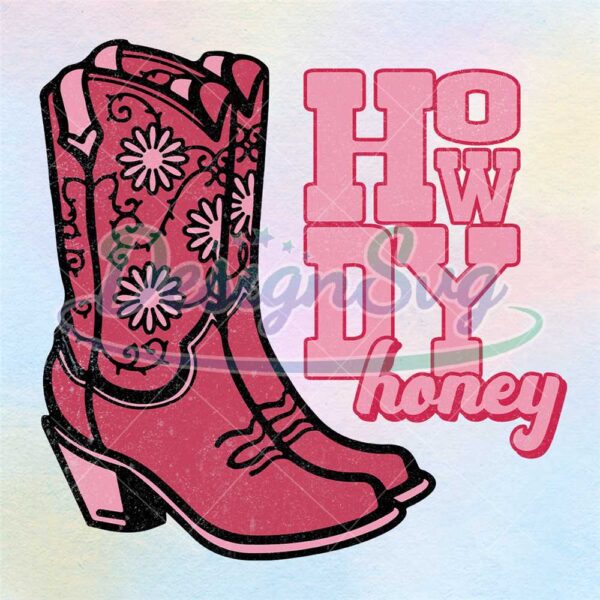 howdy-honey-western-pink-cowgirl-boots-png