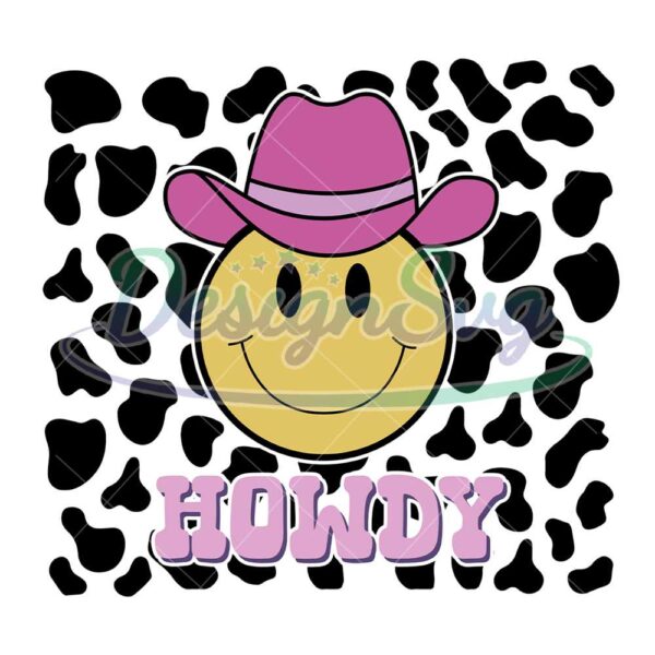 howdy-cow-print-smiley-face-cowboy-png