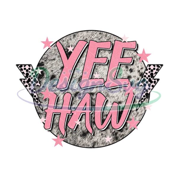 yee-haw-groovy-thunder-bolt-retro-png
