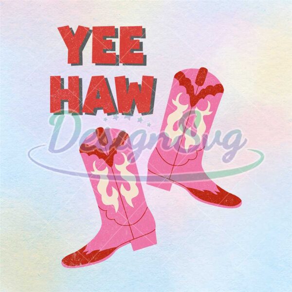 yee-haw-pink-western-cowgirl-boots-png