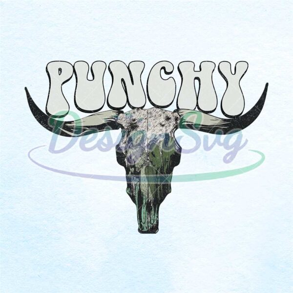 punchy-western-vintage-buffalo-skull-png