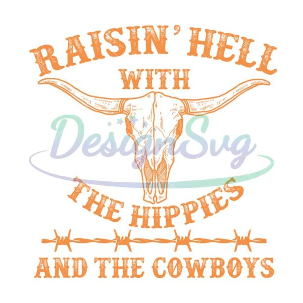 raising-hell-with-the-hippies-and-the-cowboys-skull-png