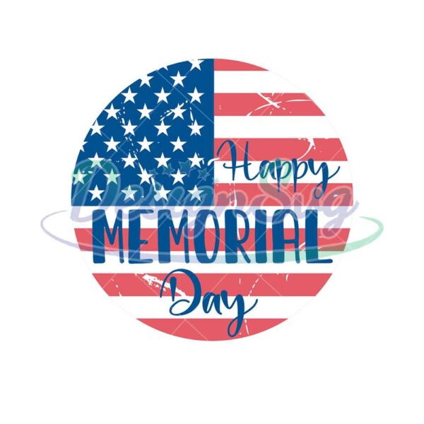 Happy Memorial Day American Flag SVG PNG