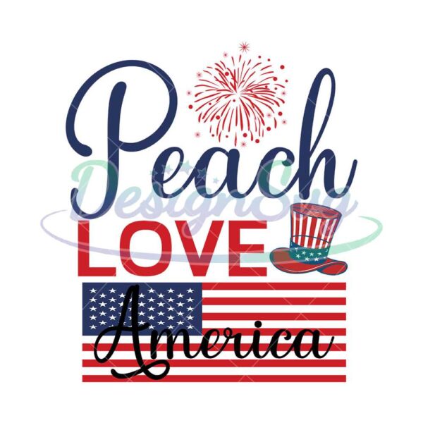 Peach Love America Memorial Day SVG