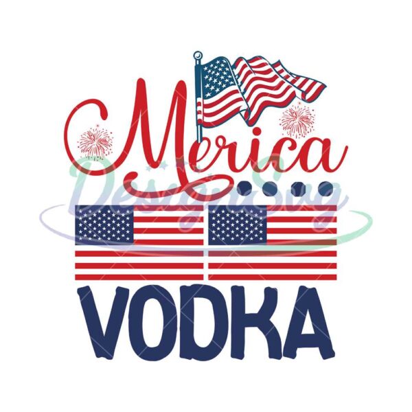 Merica Vodka USA Patriotic Flag SVG
