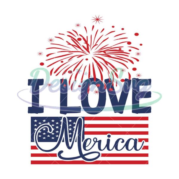 I Love Merica Flag American Memorial Day SVG