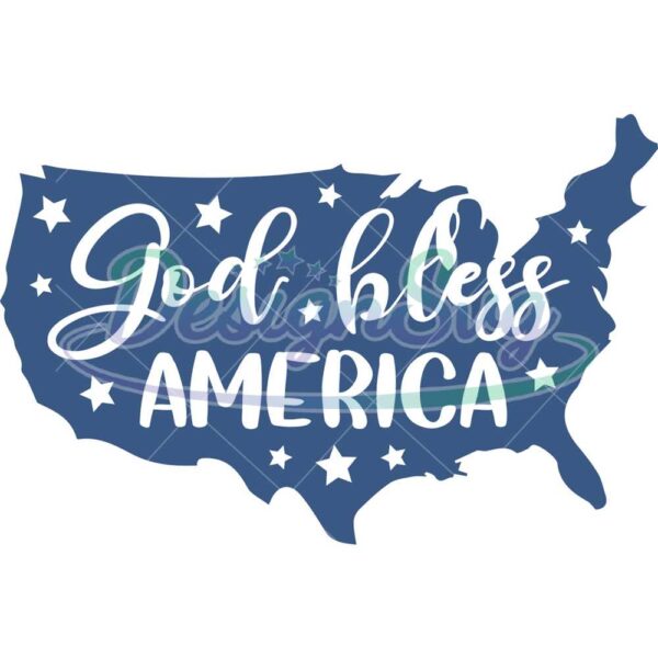 God Bless America USA Star Map SVG