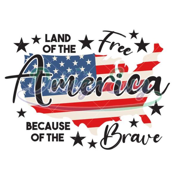 america-map-land-of-the-free-because-of-the-brave-svg