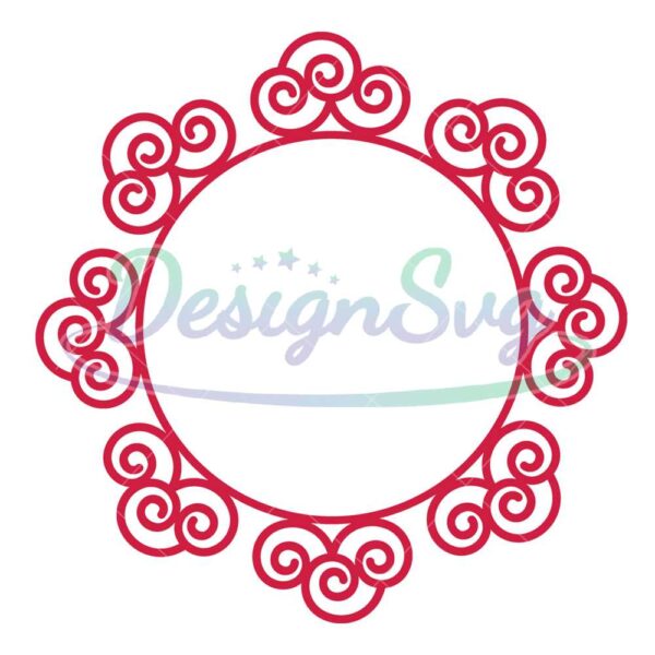 mother-day-round-mandala-frame-svg