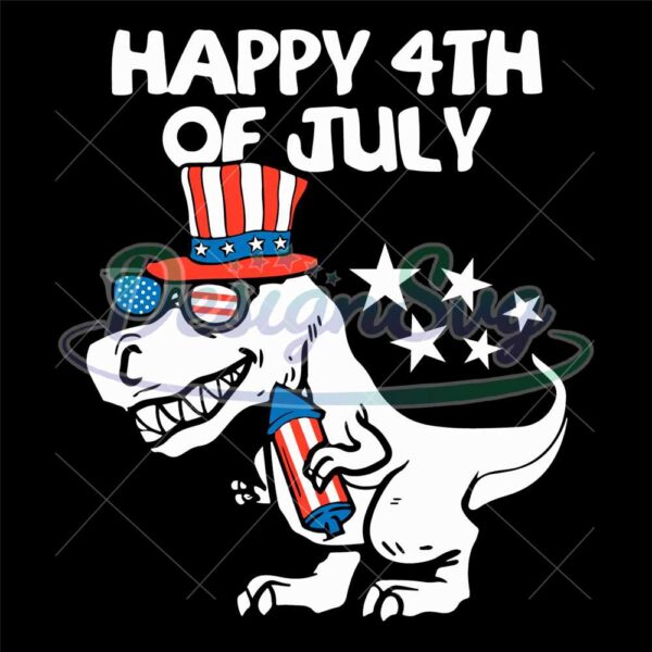 Happy 4th Of July Dinosaur SVG