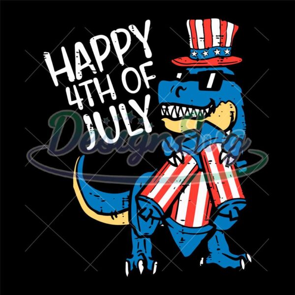 Dinosaur Happy 4th Of July SVG
