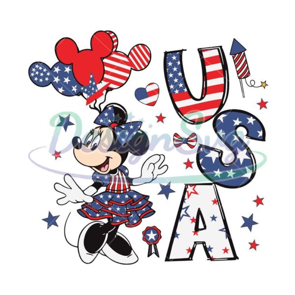 Disney Minnie Mouse Happy 4th Of July SVG