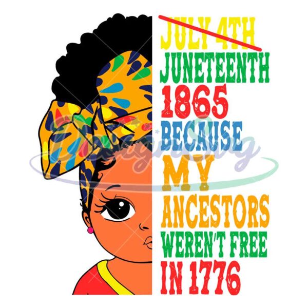 Not July 4th Juneteenth 1865 Because My Ancestors Werent Free In 1776 Svg