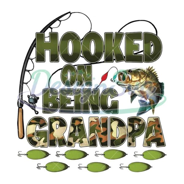 Personalized Fish Lures Hooked On Being Grandpa Png