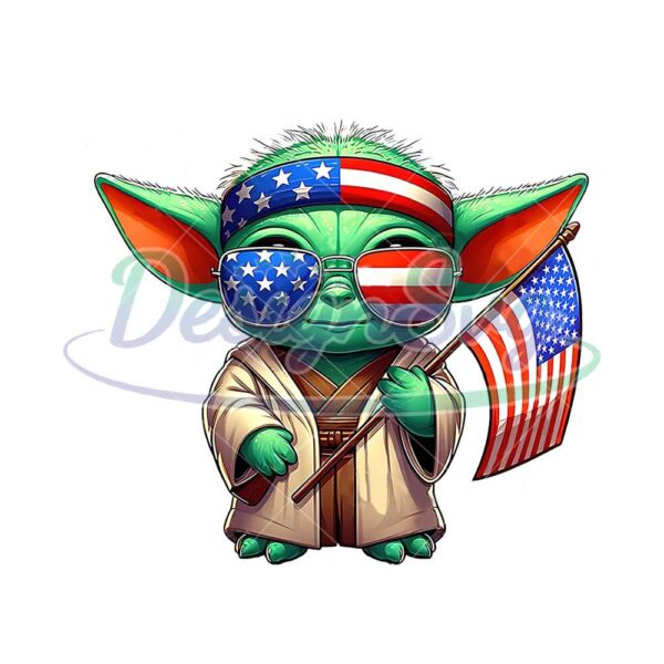 Baby Yoda USA Flag Patriotic PNG