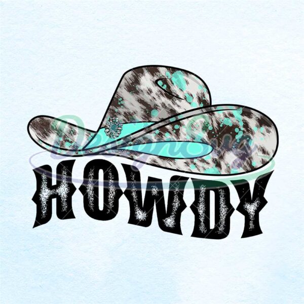 howdy-western-turquoise-cowboy-hat-png
