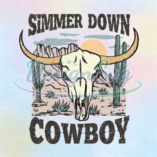 simmer-down-cowboy-western-desert-bull-skull-png