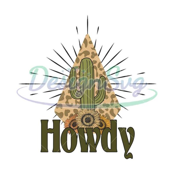 howdy-western-cactus-sunflower-leopard-print-png
