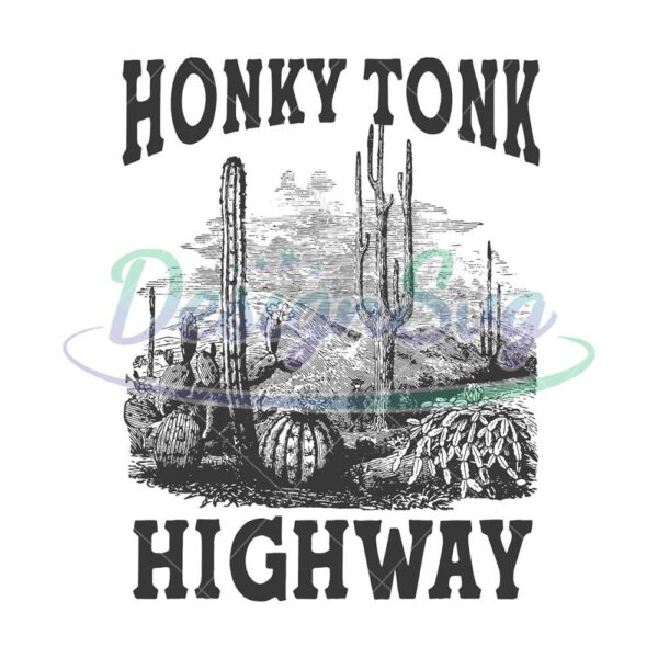 honky-tonk-highway-cactus-design-png