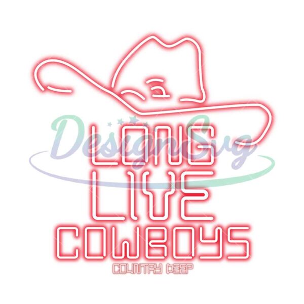 long-live-cowboy-country-deep-neon-design-png
