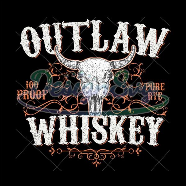 outlaw-whiskey-100-proof-pure-rye-skull-bull-png