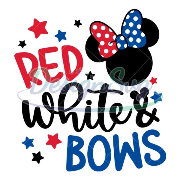 Red White And Bows Minnie 4th Of July Svg