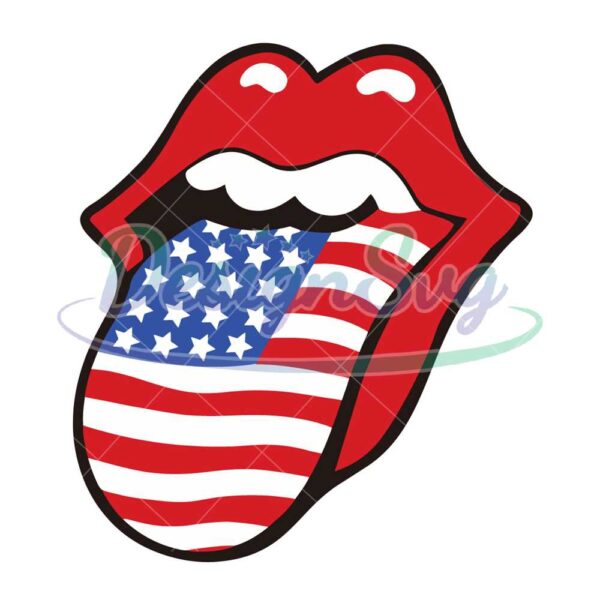 America Rolling Stone Lips SVG
