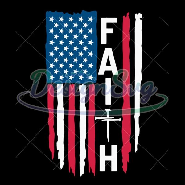 Distressed American Faith Flag SVG