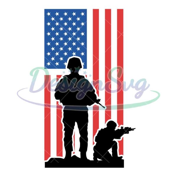 US Soldier American Flag SVG
