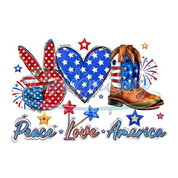 Peace Love America Png Sublimation