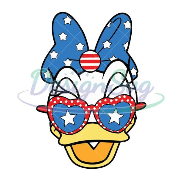 Daisy Duck American Flag Glasses Svg