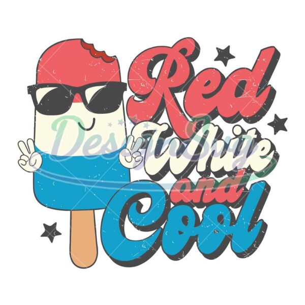 Red White And Cool American Popsicle Svg