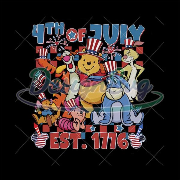 Winnie The Pooh And Friends 4th Of July Png