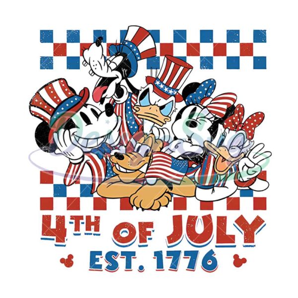 Vintage Disney 4th Of July Funny America PNG