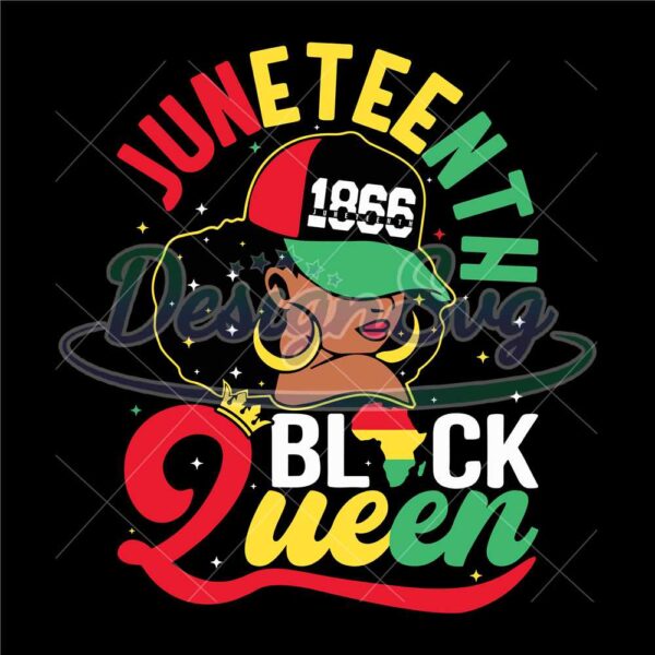 Juneteenth 1866 Black Queen Svg