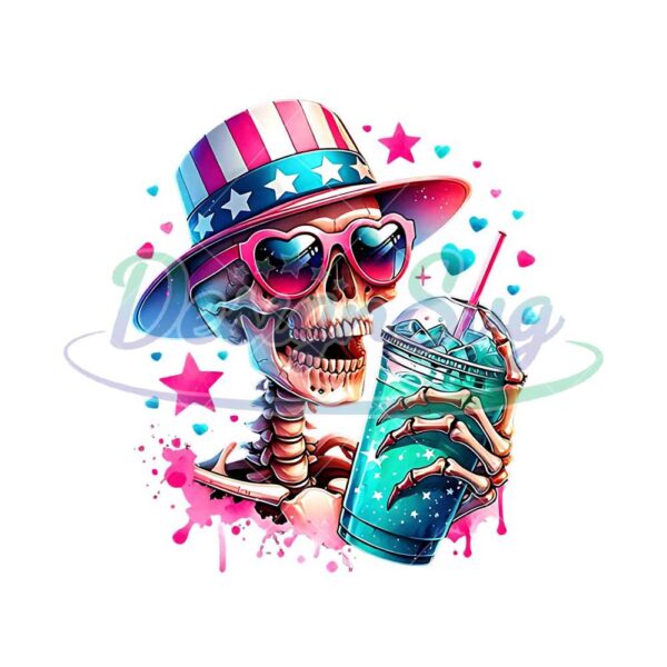 Skeleton 4th Of July Drink PNG