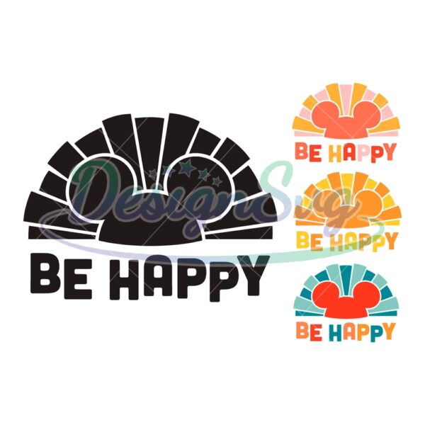 be-happy-mouse-ears-hat-theme-park-trip-svg-clipart-images-digital-download-sublimation-cricut-png-dxf-eps-jpg