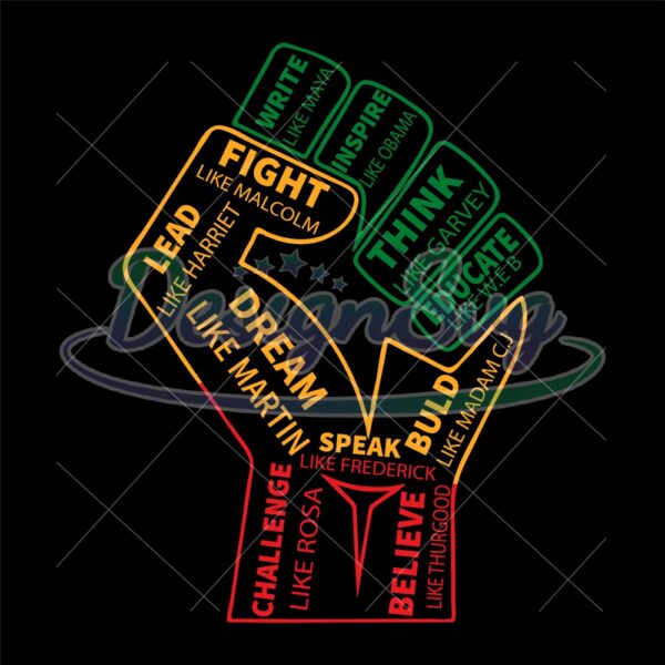 Inspiring Black Leaders Power Fist Hand Svg