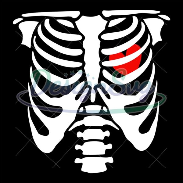 Skeleton With Heart Svg