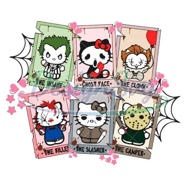 Hello Kitty Tarot Card SVG Horror Character