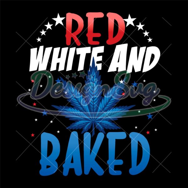 Marijuana Weed Cannabis Red White Baked Svg