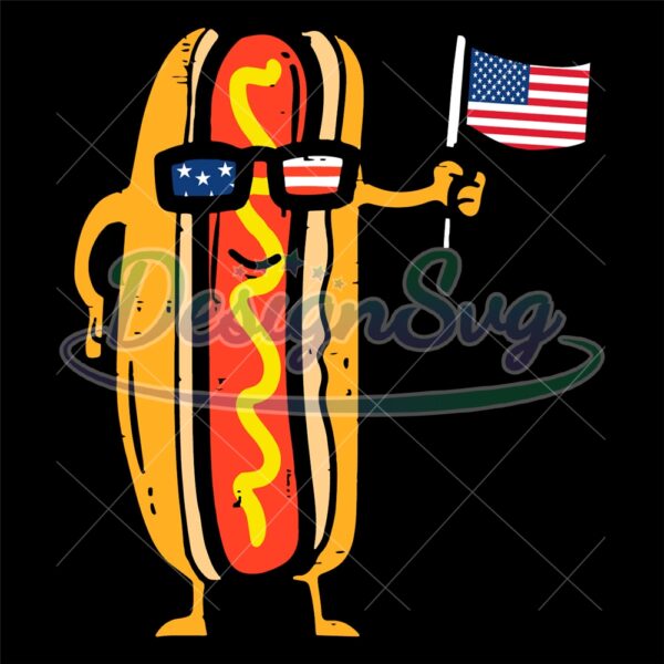 Hotdog Sunglasses American Flag Svg