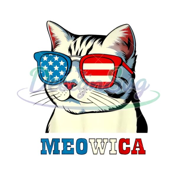 Meowica Sunglasses American Flag Png