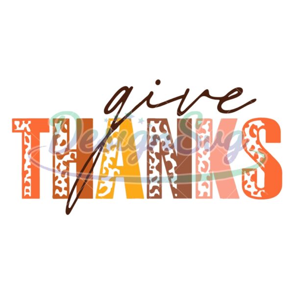 Give Thanks Leopard SVG