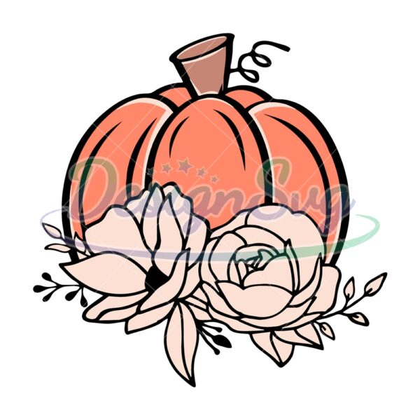 Floral Pumpkin SVG File For Cricut